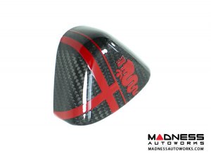 Alfa Romeo 4C Carbon Fiber Upper Safety Belt Ring Cover - w/ Red Alfa Logo Alfa Romeo 4C Carbon Fiber Upper Safety Belt Ring Cover - w/ Red Alfa Logo